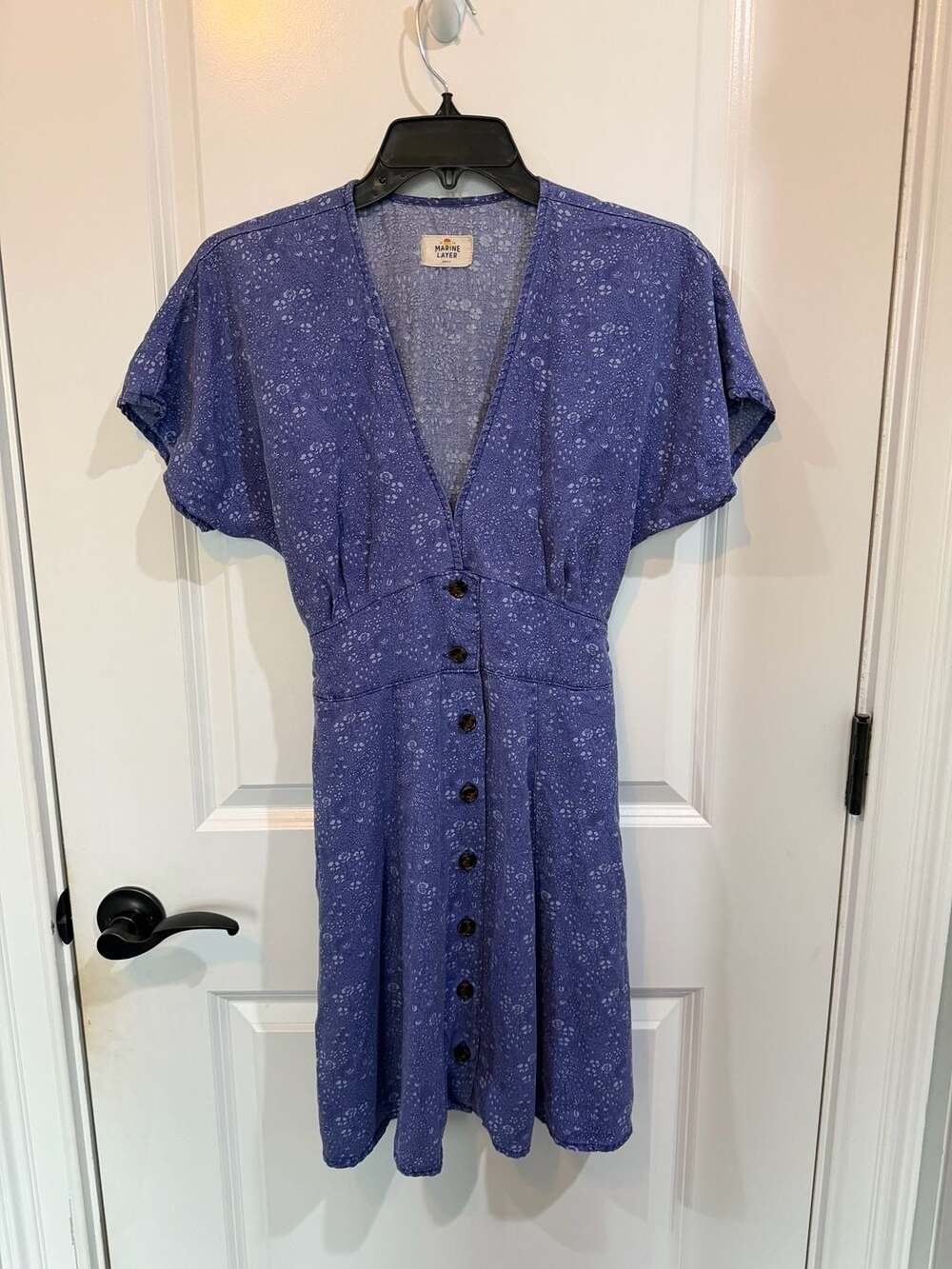 Marine Layer Women's Floral Tencel Lyocell Button-Front Dress Size Small